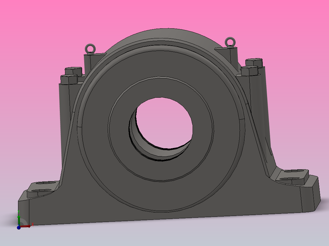 等孔径四螺柱轴承座_SD644主视图