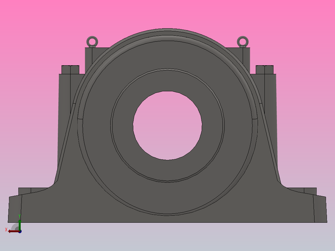 等孔径四螺柱轴承座_SD644后视图