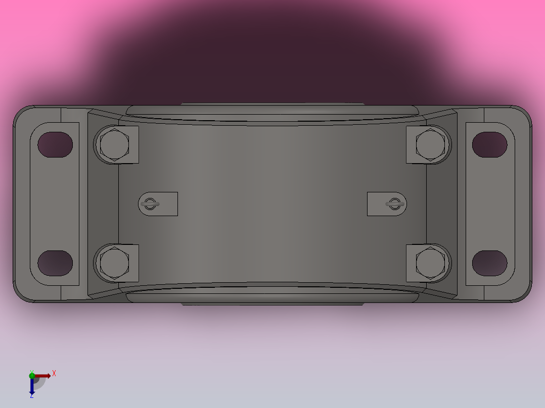 等孔径四螺柱轴承座_SD644俯视图