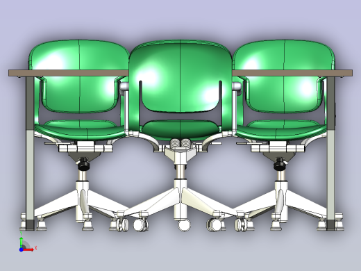 办公桌椅前视缩略图