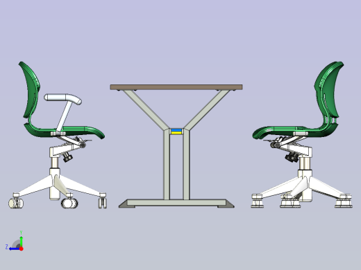 办公桌椅右视缩略图