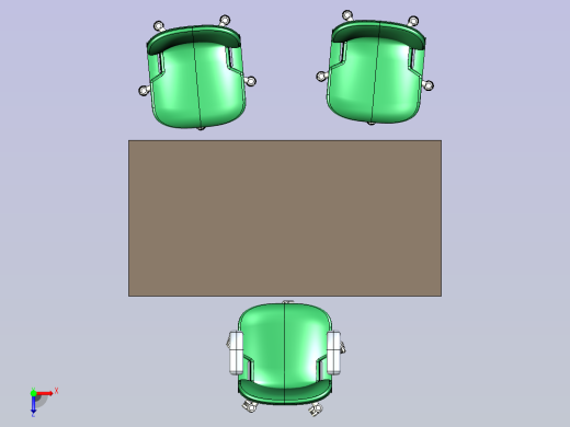 办公桌椅俯视缩略图