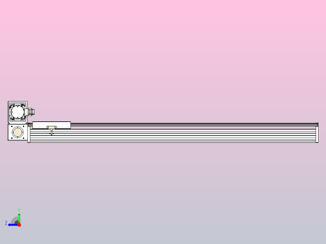 皮带直线轴半封闭可选导轨TPA-HNB-220D-176-L1350-LU-C-P1K-N3右视图