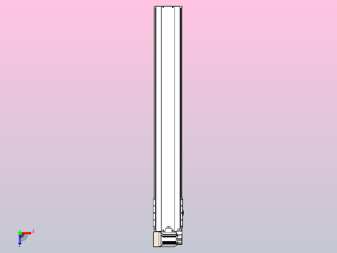 皮带直线轴半封闭可选导轨TPA-HNB-220D-176-L1350-LU-C-P1K-N3俯视图