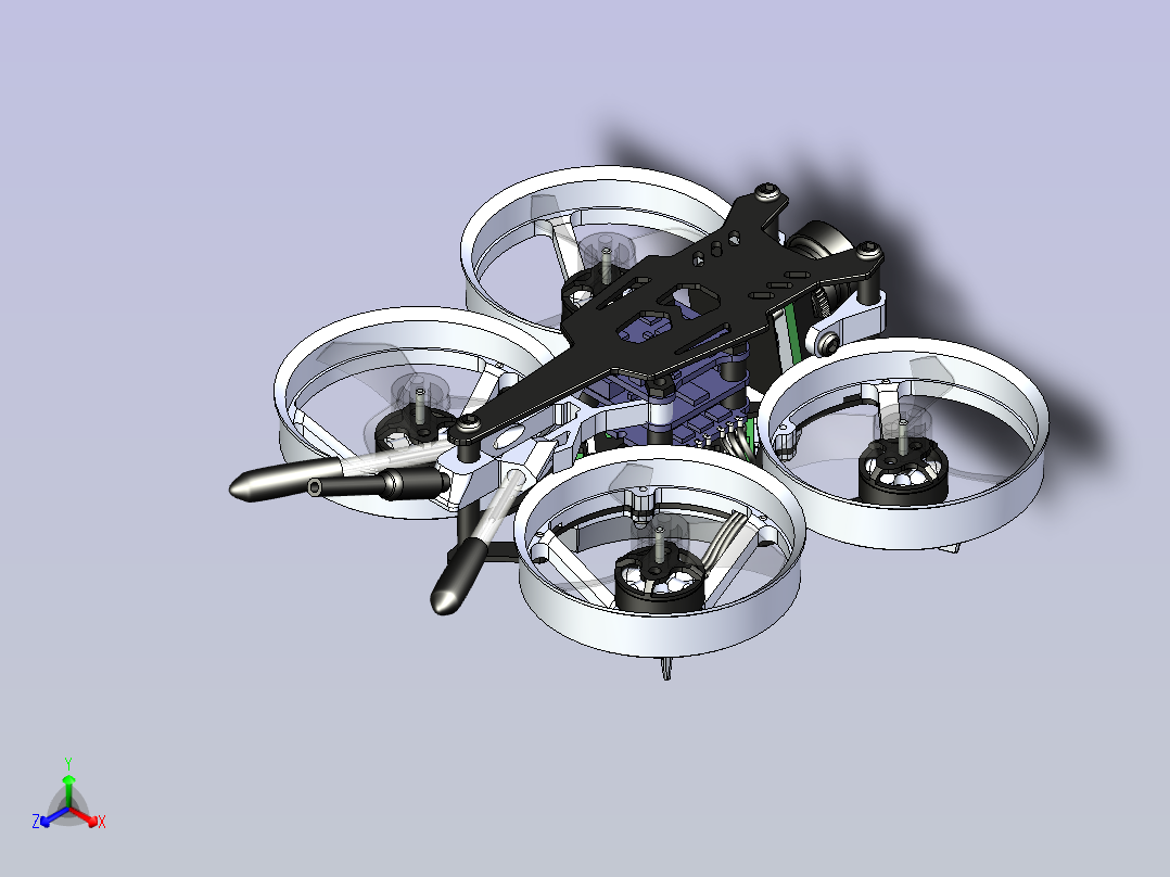 四轴飞行器无人机3D图纸主视图
