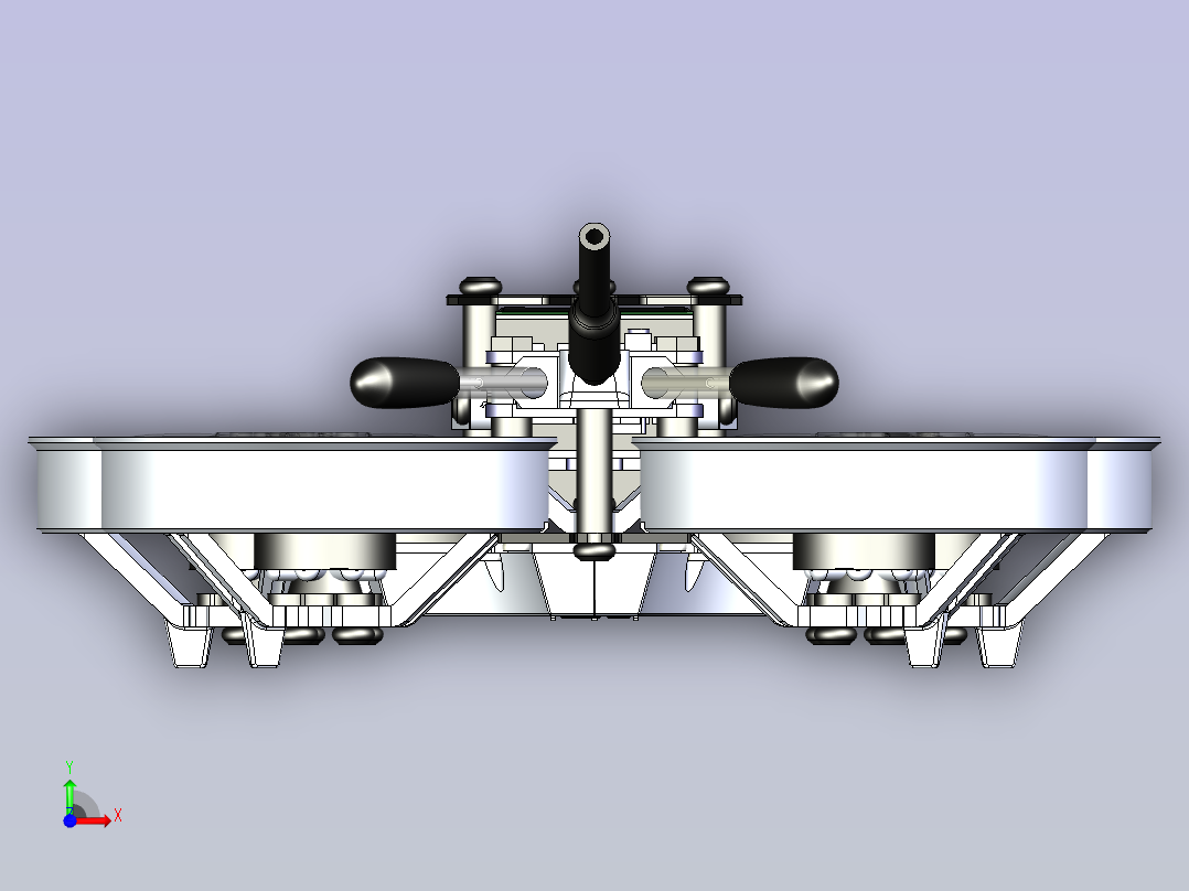 四轴飞行器无人机3D图纸前视图