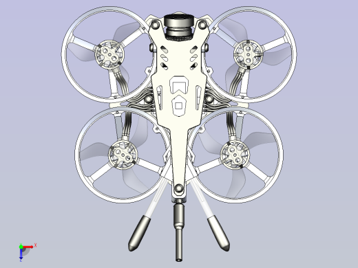 四轴飞行器无人机3D图纸俯视缩略图