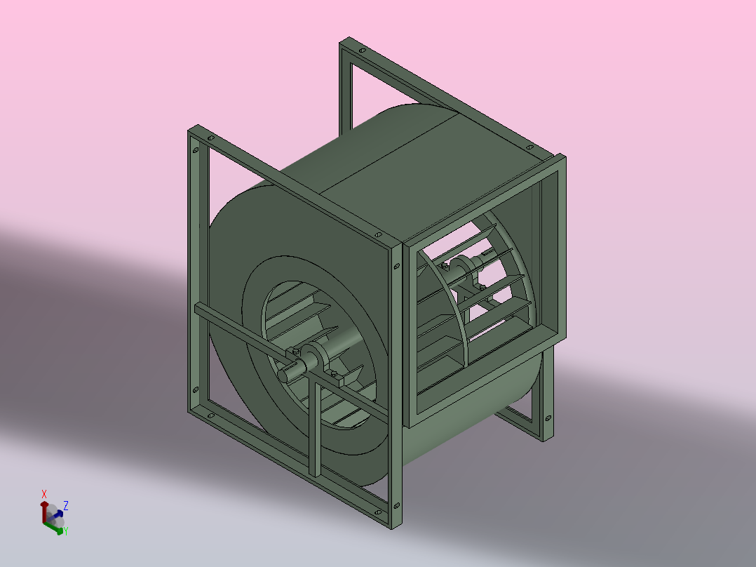 DKF5.6S-180°离心通风机[DKF5.6S-180°]正等轴测图