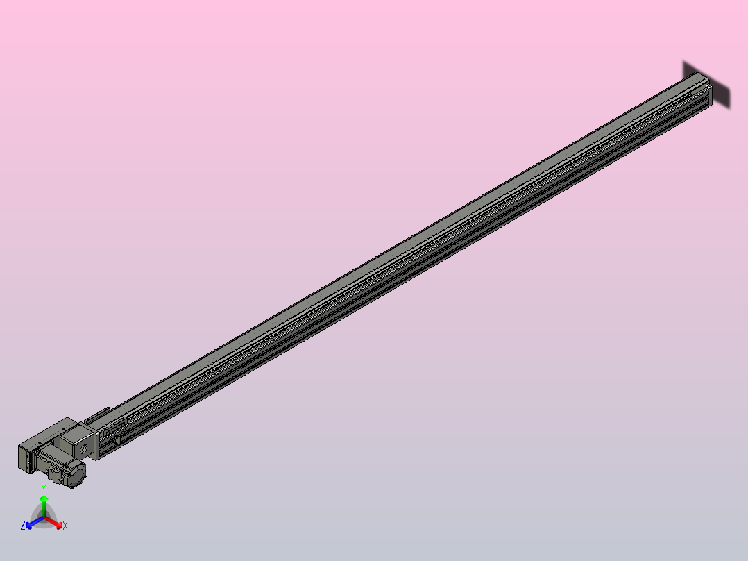 皮带直线轴半封闭可选导轨TPA-HNB-65S-90-L1900-ML-C-P10-N3正等轴测图