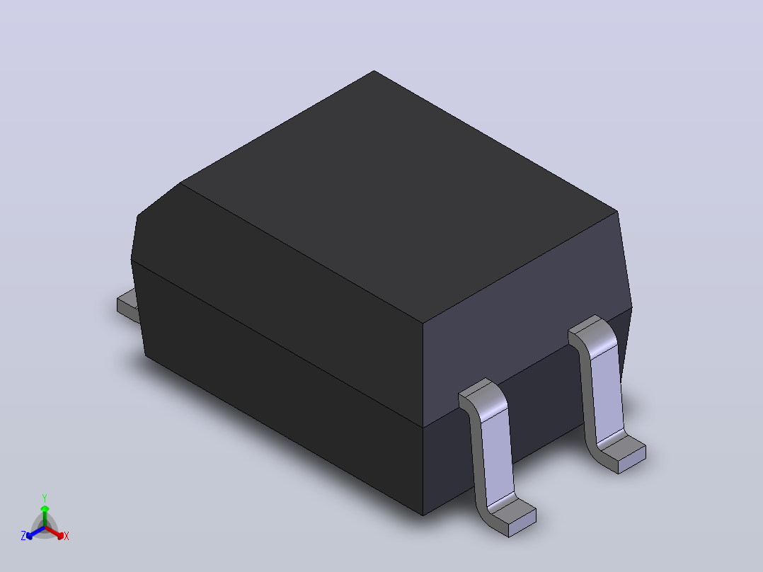 电子器件电阻OptoCoupler TLP521-2正等轴测图