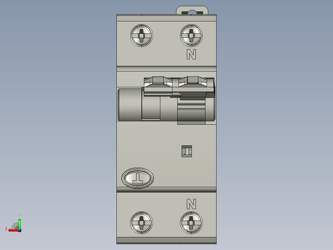 NB1L(2) 1P&amp;N剩余电流动作断路器三维模型202202后视图