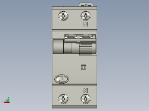 NB1L(2) 1P&amp;N剩余电流动作断路器三维模型202202后视缩略图
