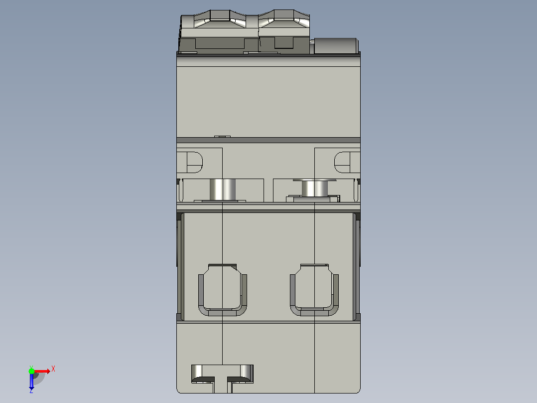 NB1L(2) 1P&amp;N剩余电流动作断路器三维模型202202俯视图