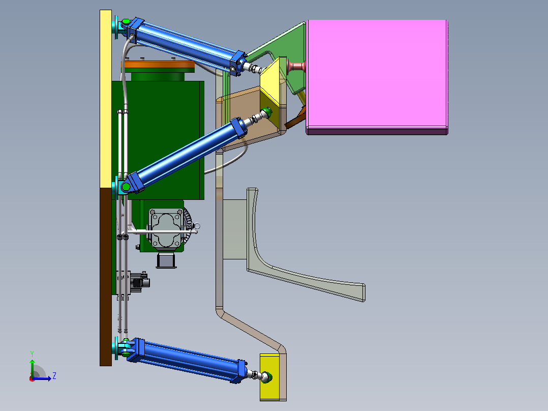 YX-MNQ-00 六自由度游戏模拟器（SW+CAD+说明书）左视图