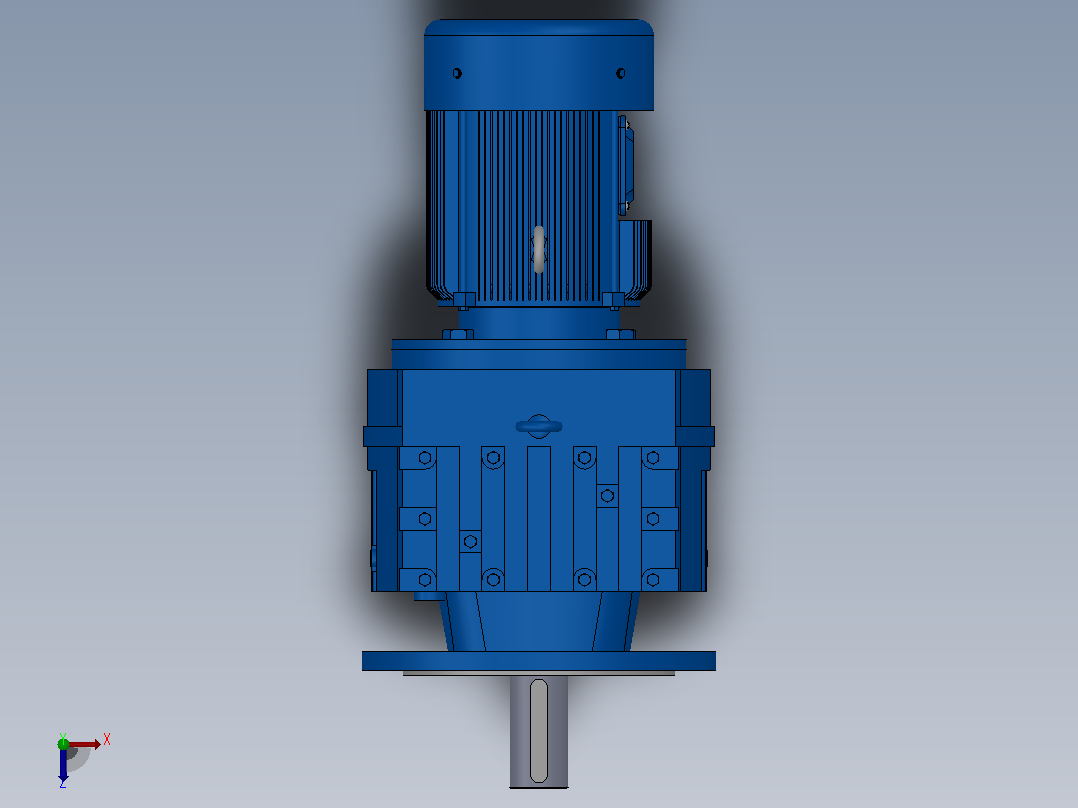 RF87法兰轴伸式安装斜齿轮减速机RF87-Y0.37-8P-71-M1-0°-Φ300俯视图