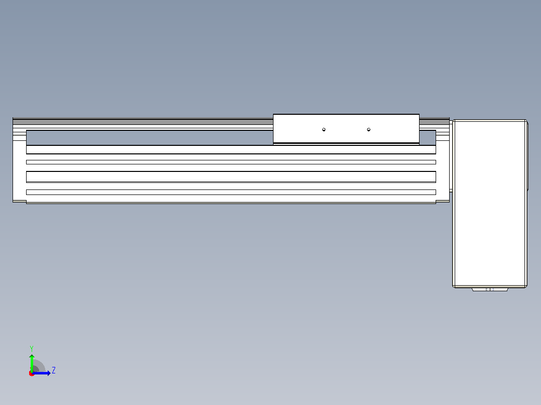 皮带直线轴半封闭可选导轨TPA-HNB-140D-120-L150-LP-C-P40-N3左视图