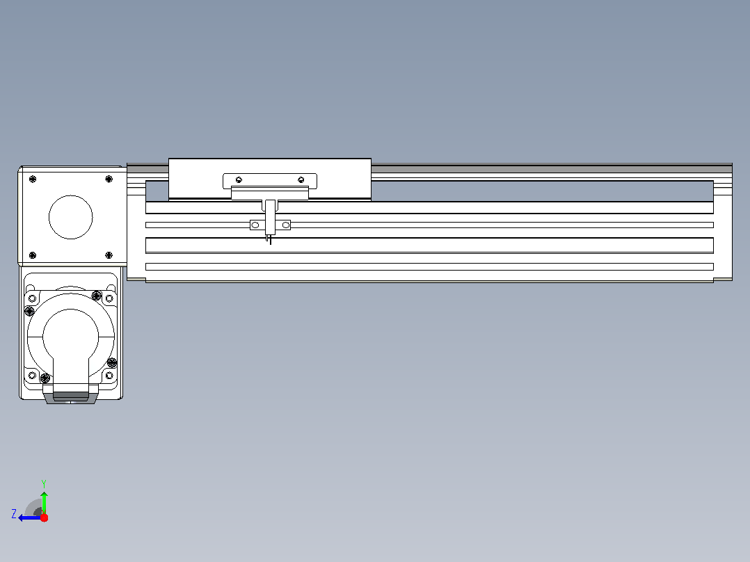 皮带直线轴半封闭可选导轨TPA-HNB-140D-120-L150-LP-C-P40-N3右视图