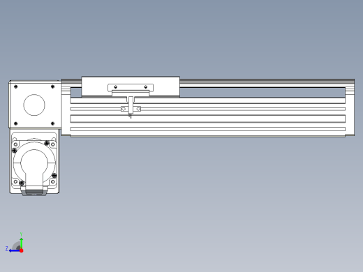 皮带直线轴半封闭可选导轨TPA-HNB-140D-120-L150-LP-C-P40-N3右视缩略图