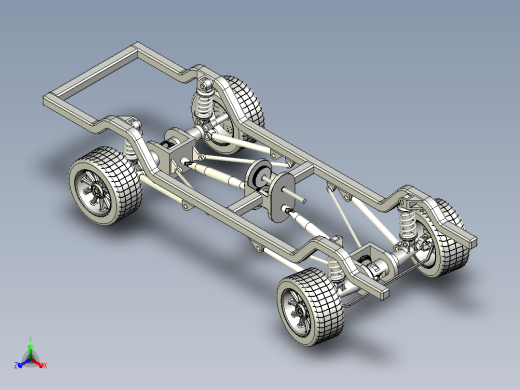 简易4x4汽车底盘正等轴测缩略图