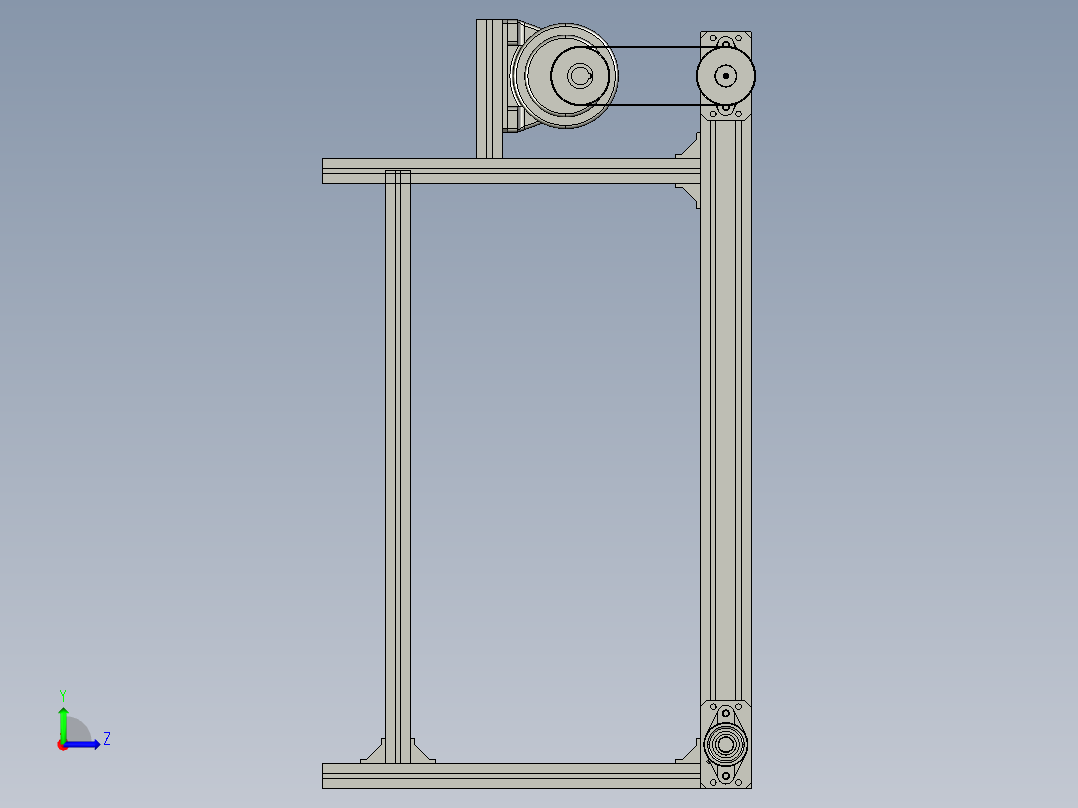 皮带输送线3D模型左视图