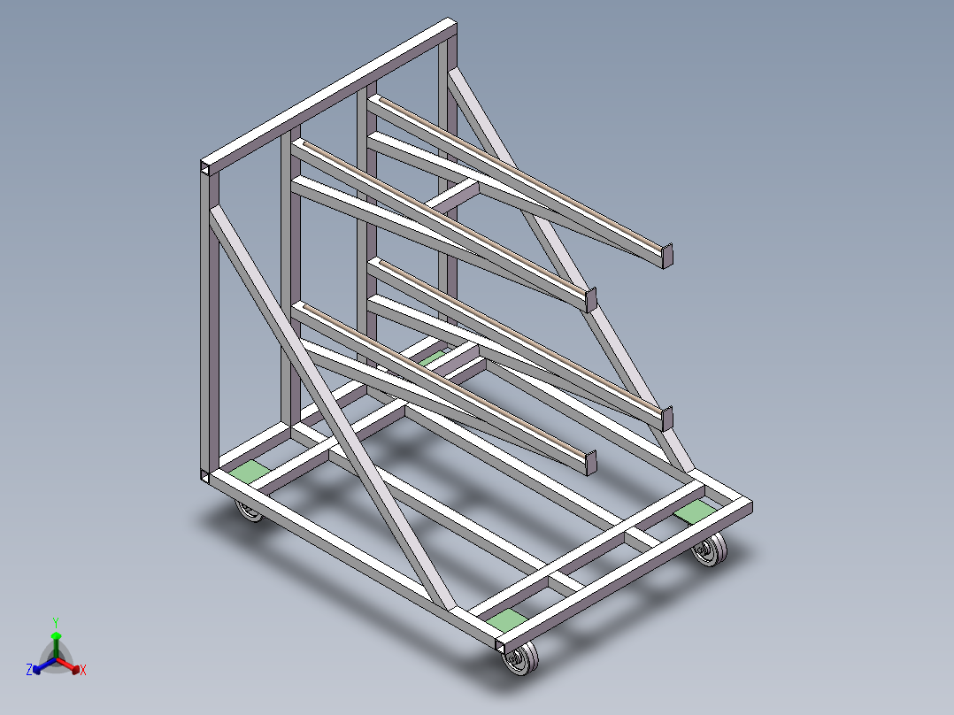 手拉小车正等轴测图