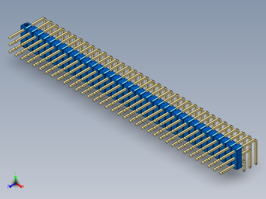彩色公排针 100mil 2.54mm 系列-DS1022_blue_3x36p_100mil_TypeD_rev1.0