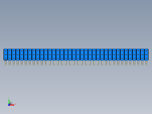 彩色公排针 100mil 2.54mm 系列-DS1022_blue_3x36p_100mil_TypeD_rev1.0前视缩略图