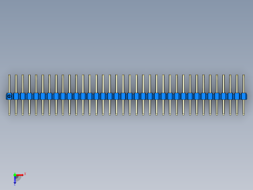 彩色公排针 100mil 2.54mm 系列-DS1022_blue_3x36p_100mil_TypeD_rev1.0俯视缩略图