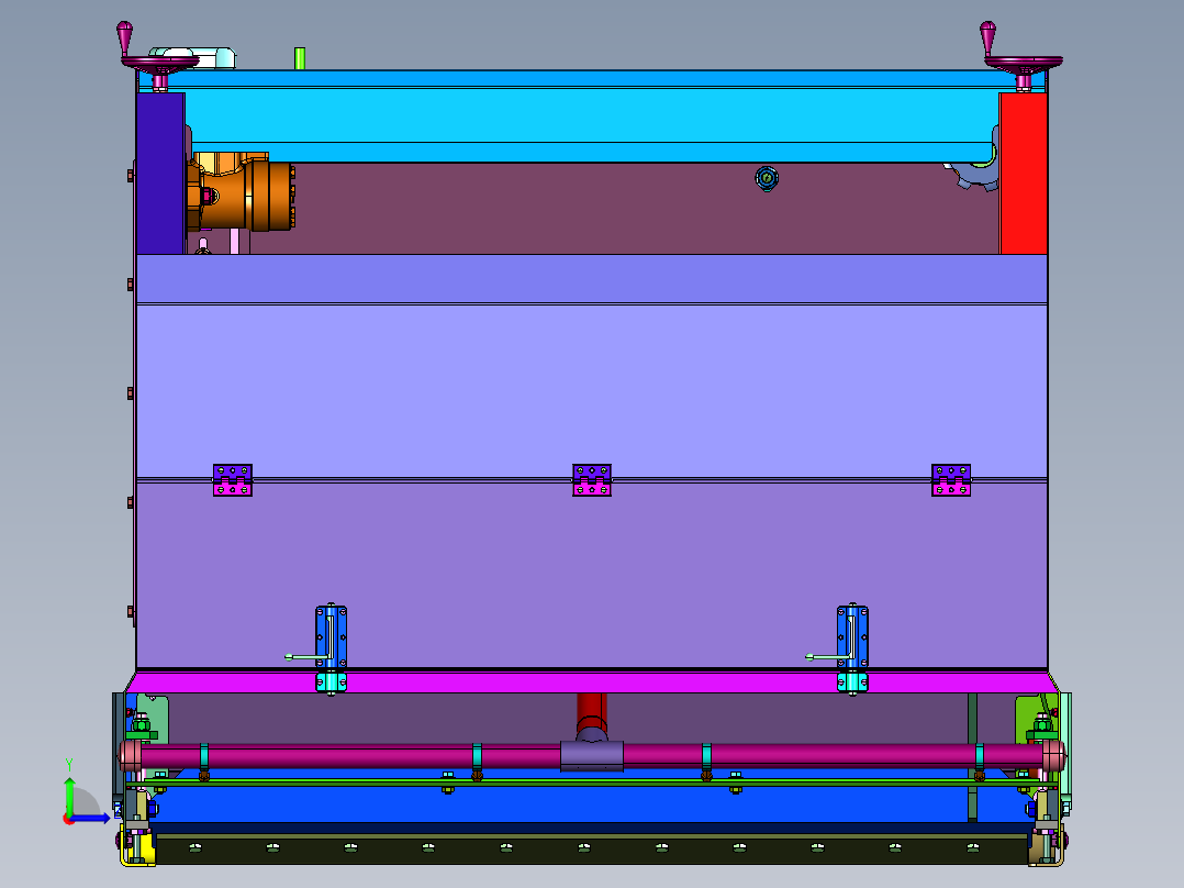 工厂内大型雪糕生产设备左视图