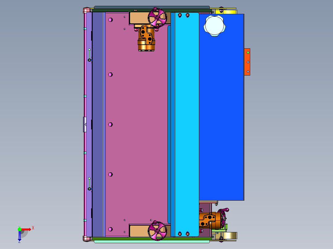 工厂内大型雪糕生产设备俯视图