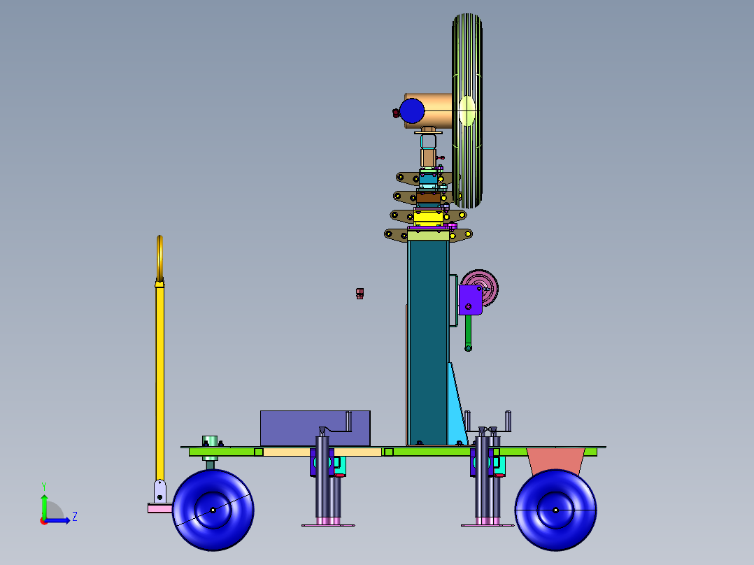 推车式高压喷雾机左视图