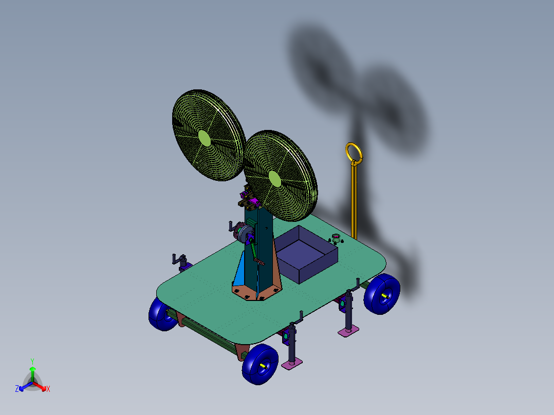 推车式高压喷雾机正等轴测图