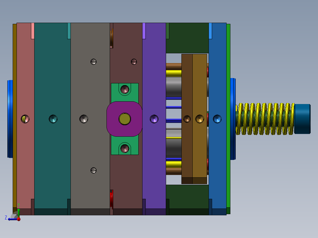 复杂的模具设计右视图