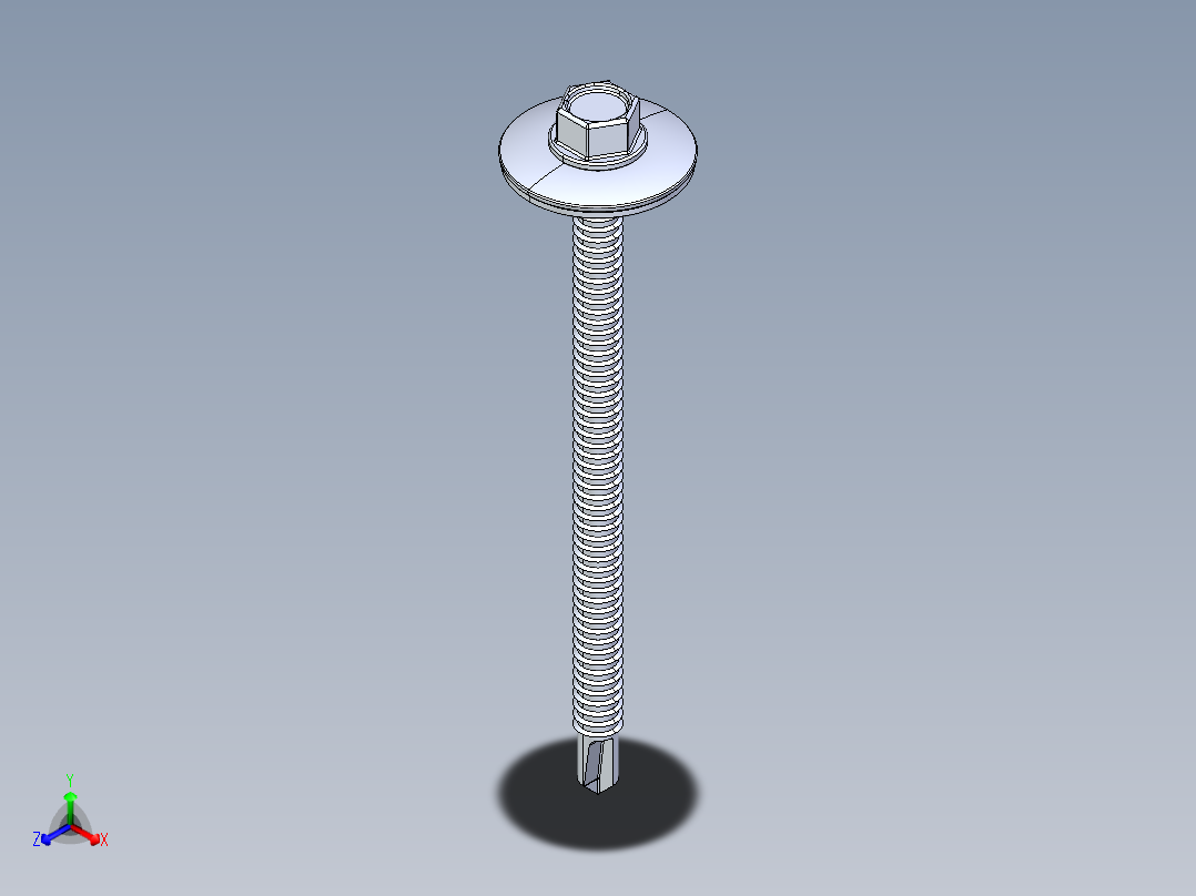 紧固件-IGES Drill-Tip Stucco Screw 0.2500主视图