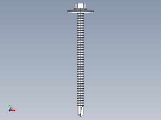 紧固件-IGES Drill-Tip Stucco Screw 0.2500前视缩略图