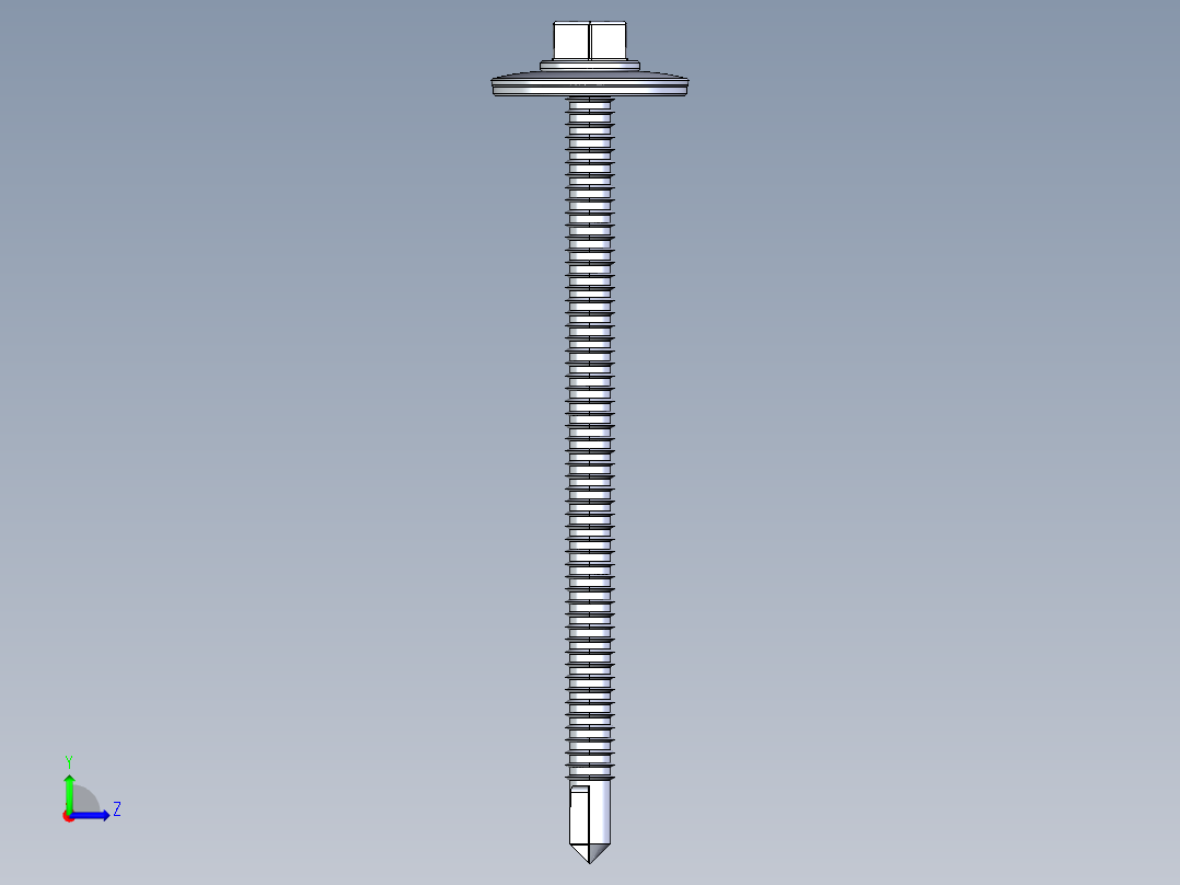 紧固件-IGES Drill-Tip Stucco Screw 0.2500左视图