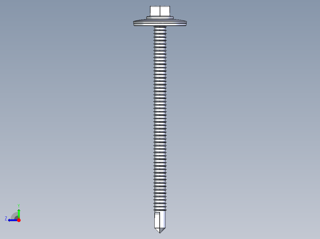 紧固件-IGES Drill-Tip Stucco Screw 0.2500右视图