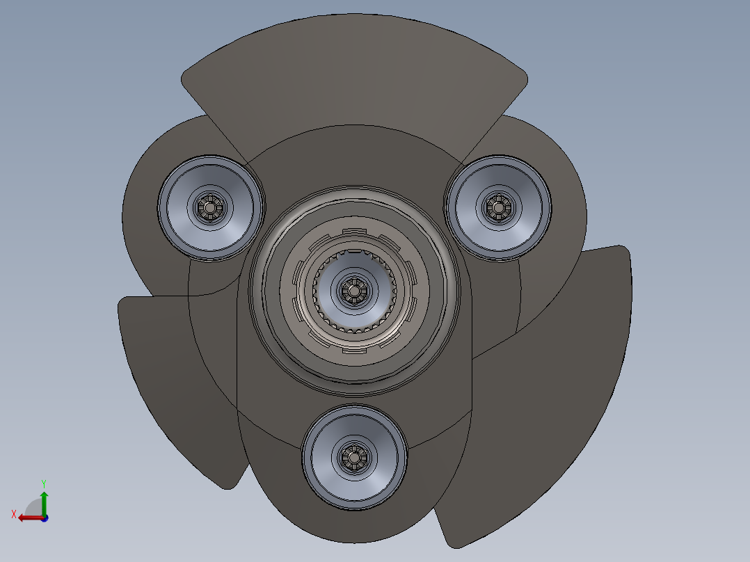 发动机曲轴总成3D数模图纸 Solidworks设计后视图