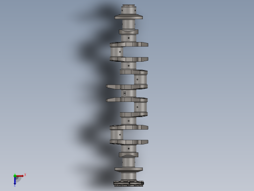 发动机曲轴总成3D数模图纸 Solidworks设计俯视缩略图