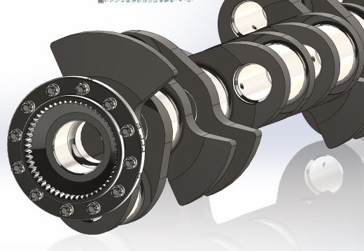 发动机曲轴总成3D数模图纸 Solidworks设计缩略图