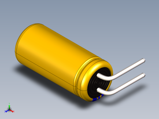 直径为11.2毫米的铝电解电容器。5.0毫米间距2.0毫米引线直径0.5毫米，带标记
