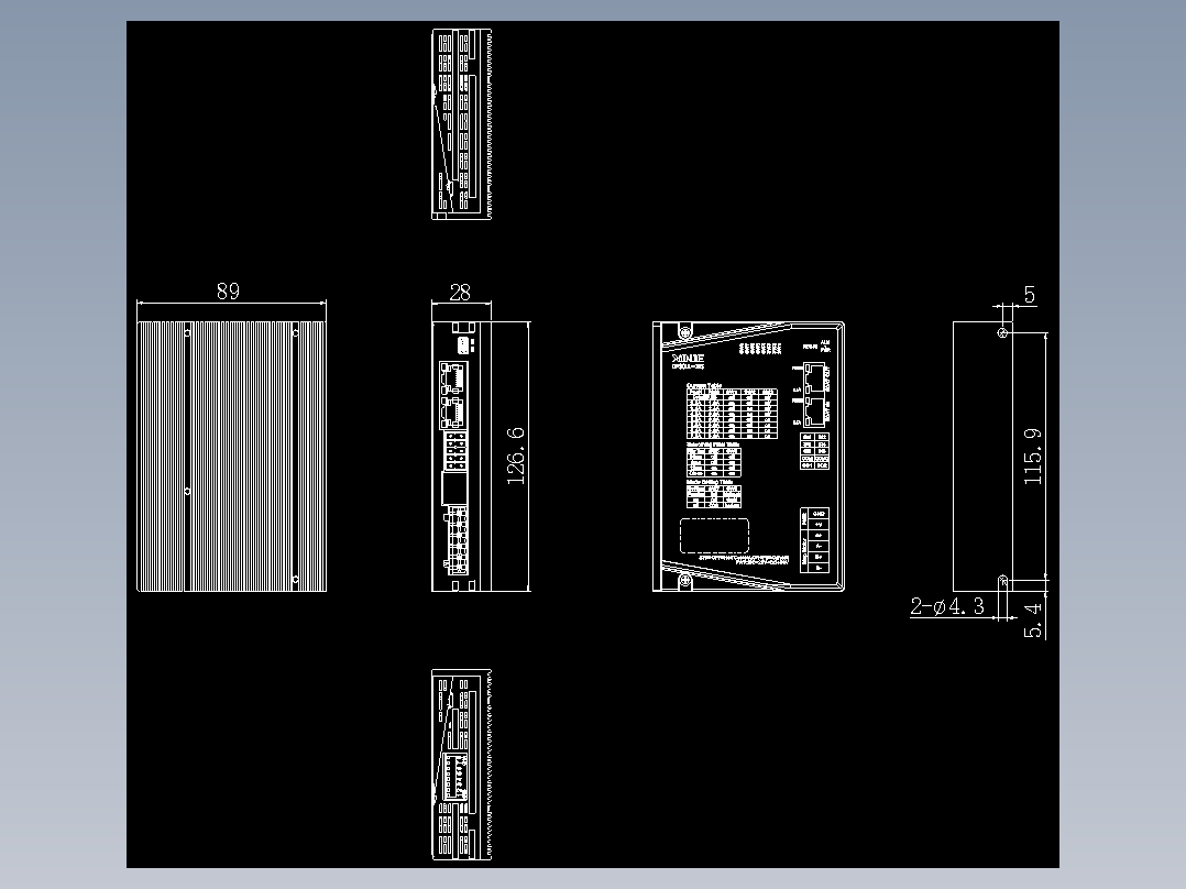 步进驱动DP3CL1-705-外观尺寸图-240108