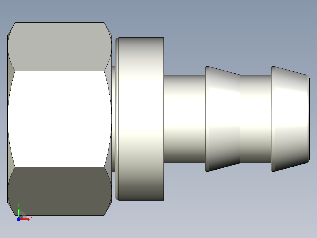 软管与硬管连接用工业通用接头0132_14_62前视图