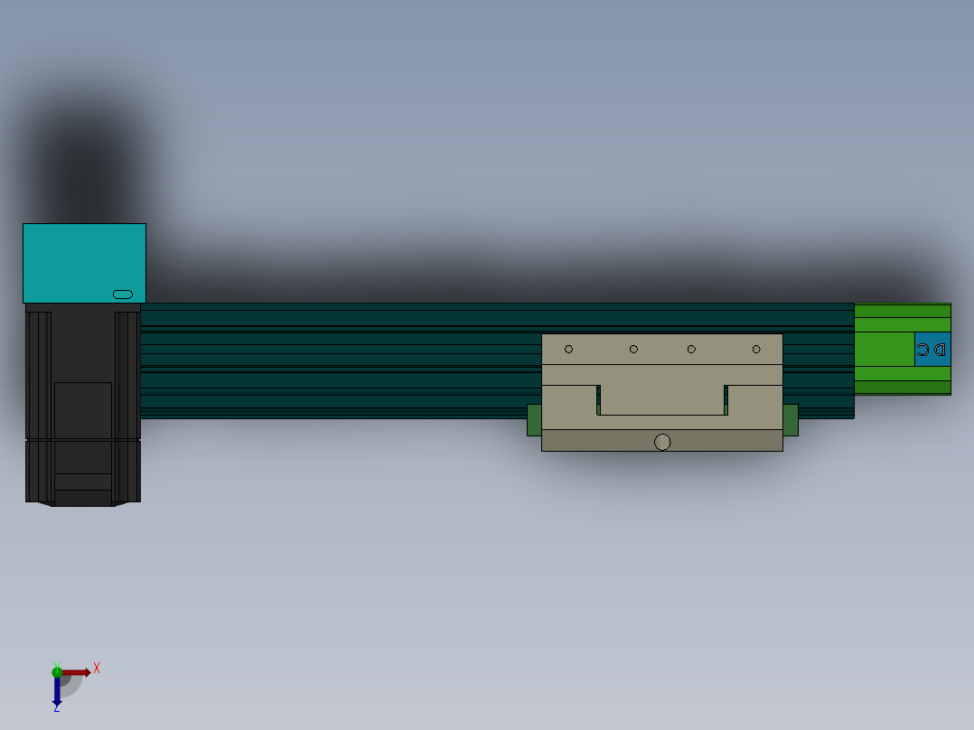 丝杆式模组DC64-TB-EG-P（100-6000mm）俯视图