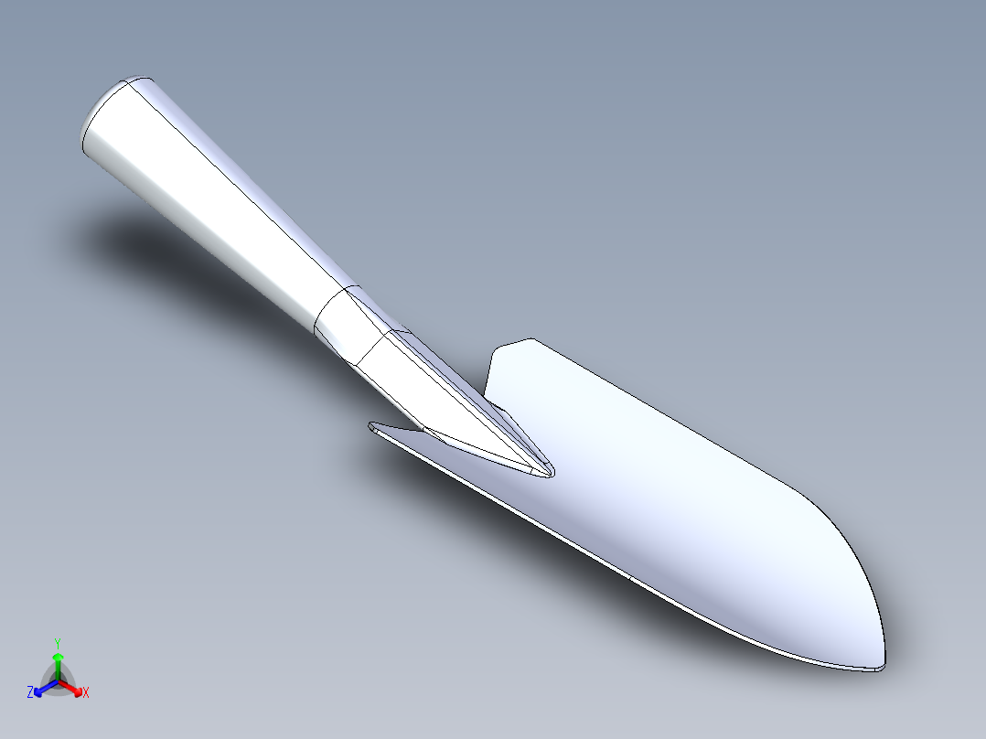 花园铲正等轴测图