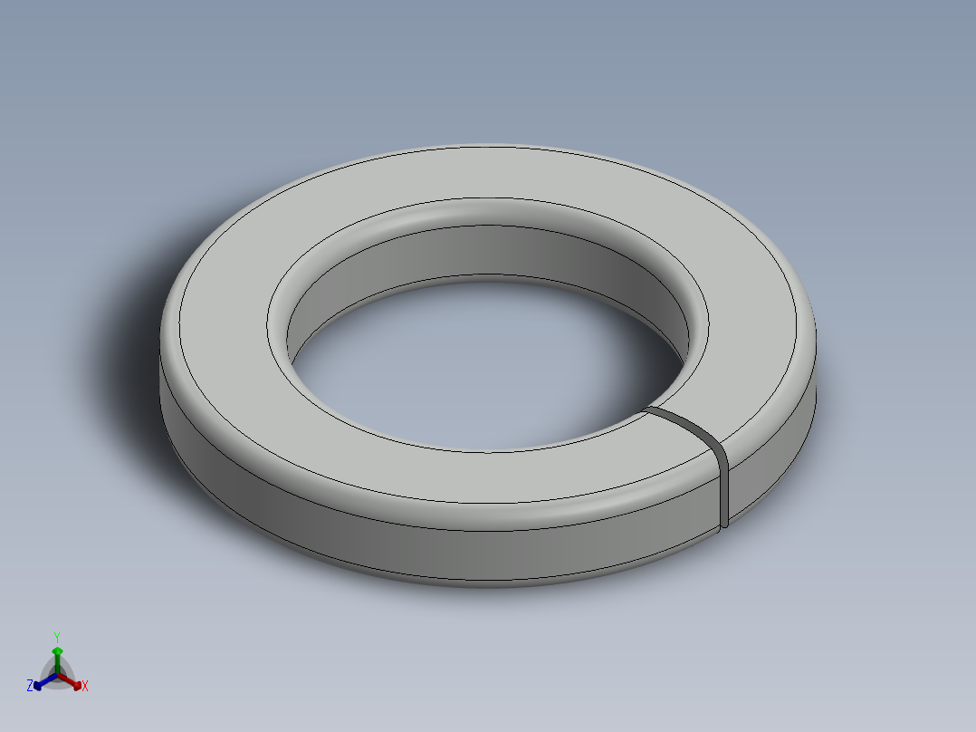 紧固件-1.000 Split Washer正等轴测图