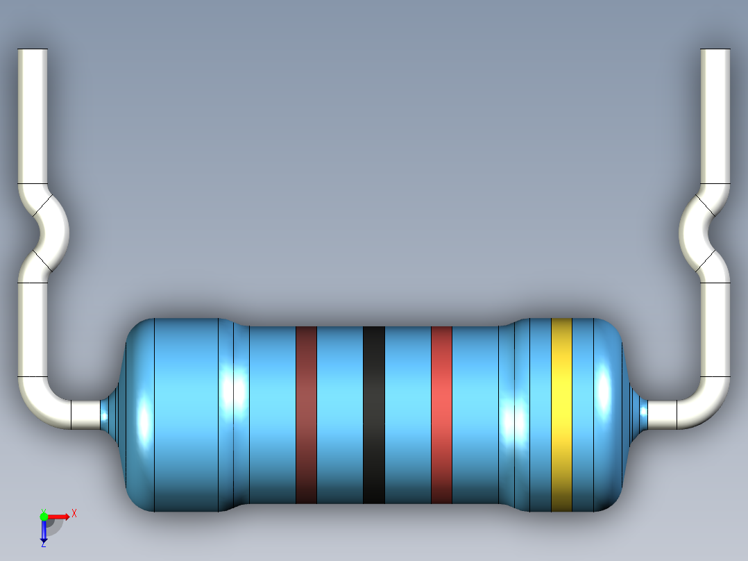 无源元件封装-RES-0.5W-HH-MF俯视图