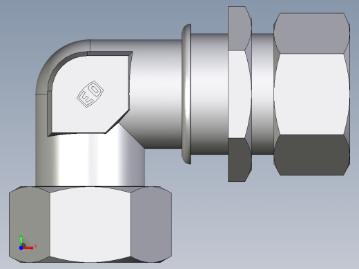 卡套式工业通用硬管接头EO_Bulkhead_elbow_WSV38ZSCF前视缩略图