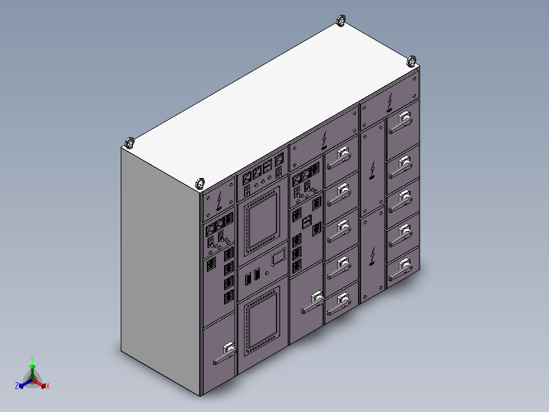 电器柜三维模型正等轴测图