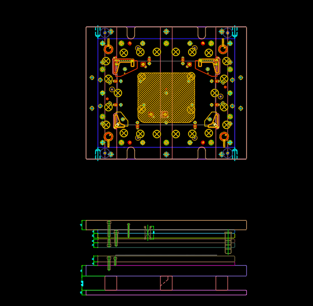 电脑外壳切角下料模具CAD设计图纸